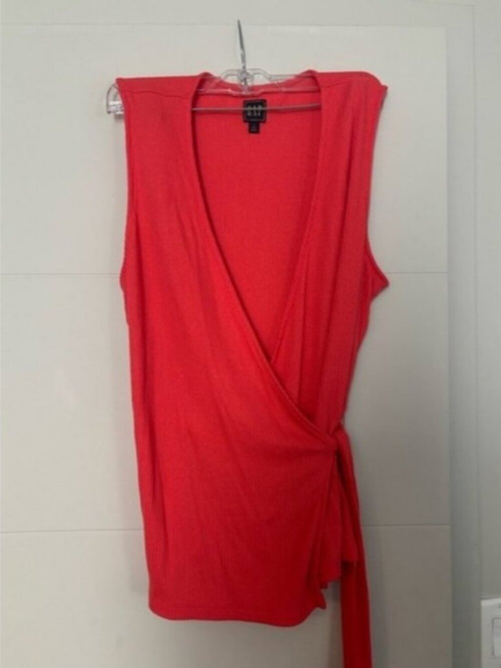 GAP Orange Sleeveless Wrap Tank Top with Tie Front